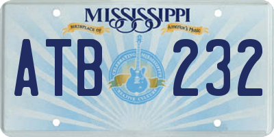 MS license plate ATB232