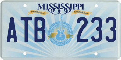MS license plate ATB233