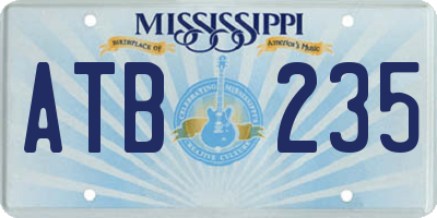 MS license plate ATB235