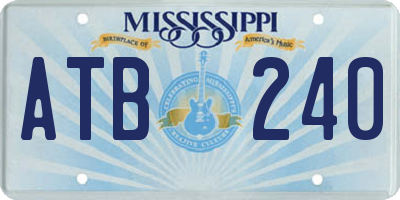 MS license plate ATB240