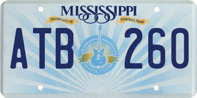 MS license plate ATB260