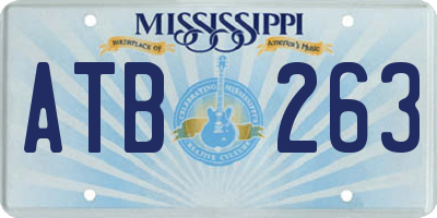 MS license plate ATB263