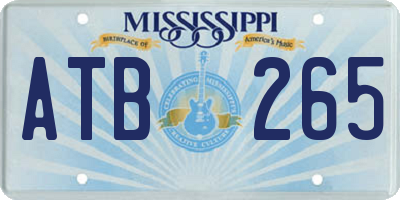MS license plate ATB265