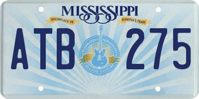MS license plate ATB275