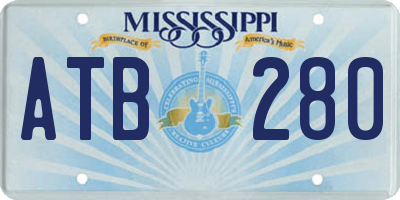 MS license plate ATB280