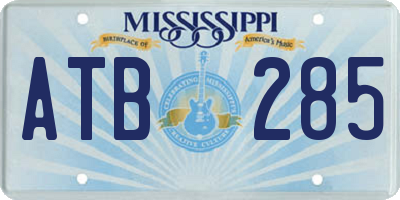 MS license plate ATB285