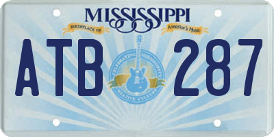 MS license plate ATB287