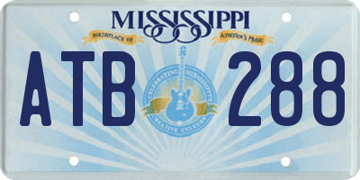 MS license plate ATB288