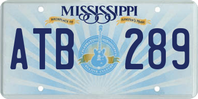 MS license plate ATB289