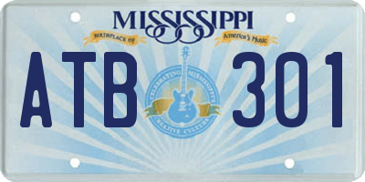 MS license plate ATB301
