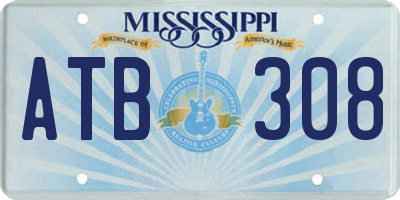MS license plate ATB308