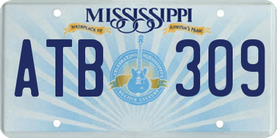 MS license plate ATB309