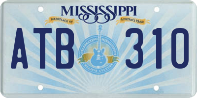 MS license plate ATB310