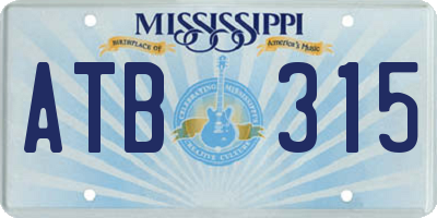 MS license plate ATB315