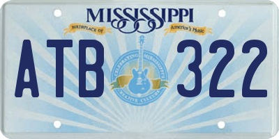 MS license plate ATB322