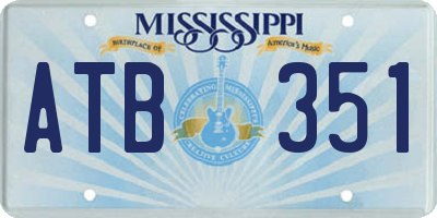 MS license plate ATB351