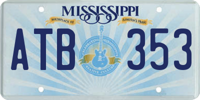 MS license plate ATB353