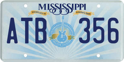 MS license plate ATB356