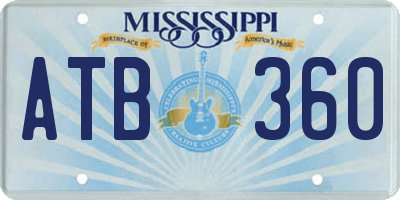 MS license plate ATB360