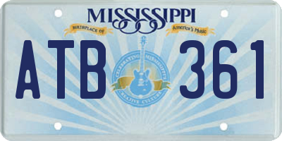 MS license plate ATB361