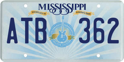 MS license plate ATB362