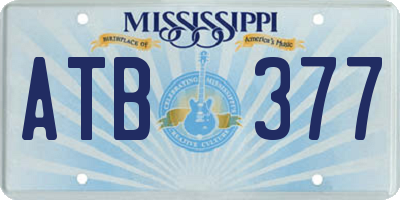 MS license plate ATB377