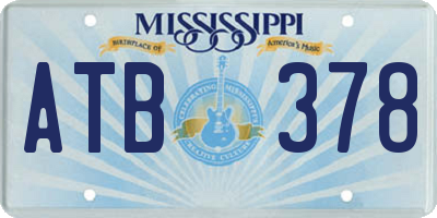 MS license plate ATB378