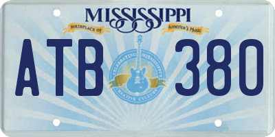 MS license plate ATB380