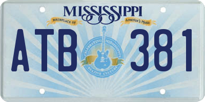 MS license plate ATB381