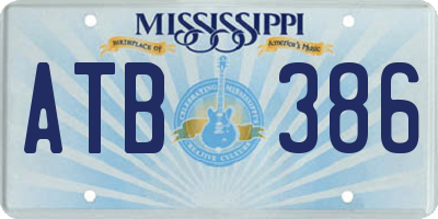 MS license plate ATB386