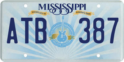 MS license plate ATB387