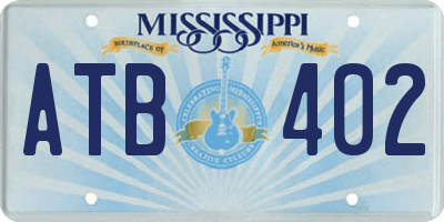 MS license plate ATB402