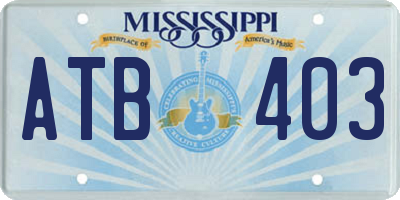 MS license plate ATB403