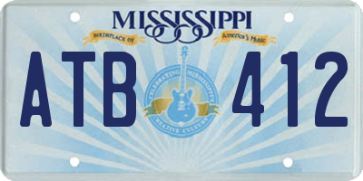 MS license plate ATB412