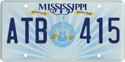 MS license plate ATB415