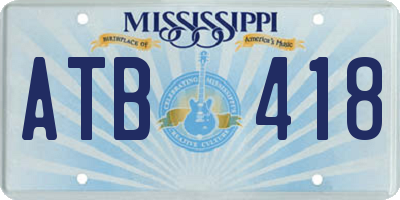 MS license plate ATB418