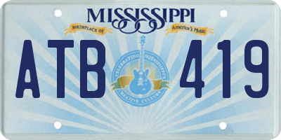 MS license plate ATB419