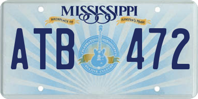 MS license plate ATB472