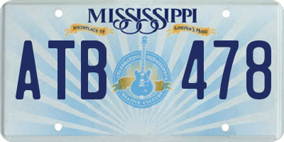 MS license plate ATB478