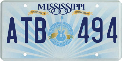 MS license plate ATB494