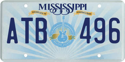 MS license plate ATB496