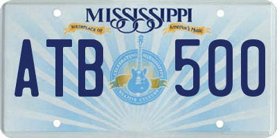 MS license plate ATB500