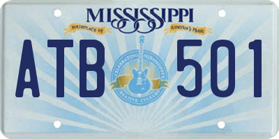 MS license plate ATB501