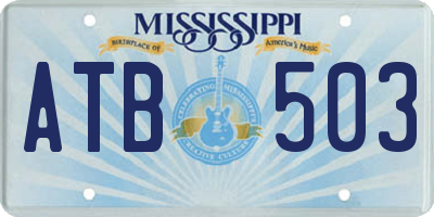 MS license plate ATB503