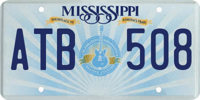 MS license plate ATB508