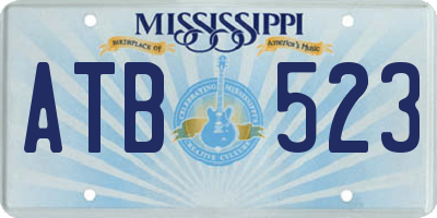 MS license plate ATB523