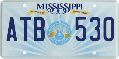 MS license plate ATB530