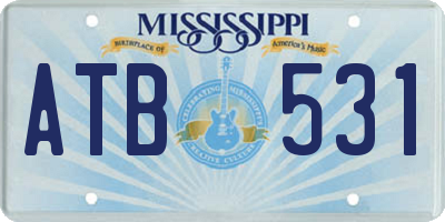 MS license plate ATB531