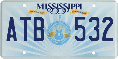 MS license plate ATB532