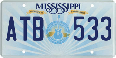 MS license plate ATB533